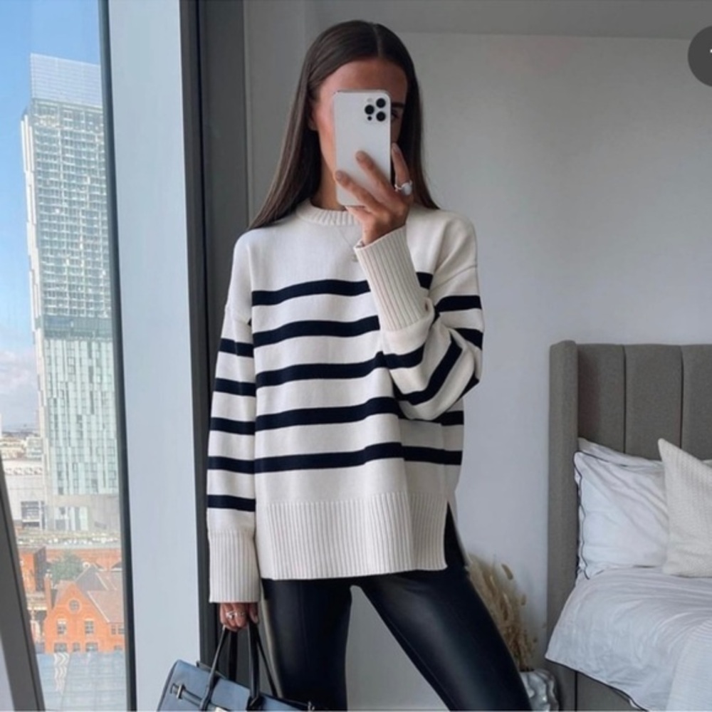 Zara Blogger Favorite Striped Knit Sweater